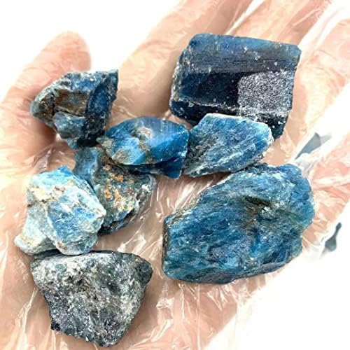 SDWGLD Yatıştırıcı Taşlar 1000g Doğal Mavi Apatit Şifa Kristal Ham Kaya Taş çakıl taşı Ev Dekorasyon için