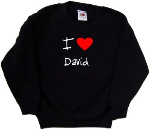 Kalbi Seviyorum David Siyah Çocuk Sweatshirt