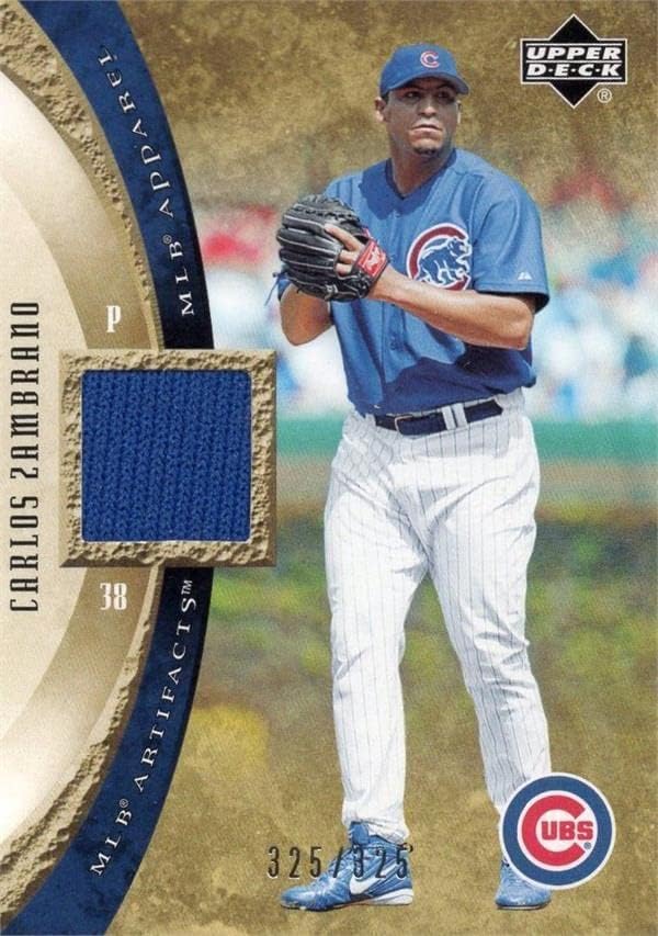 Carlos Zambrano oyuncu yıpranmış forması yama beyzbol kartı (Chicago Cubs) 2005 Üst Güverte Giyim MLBCZ LE 325/325-MLB