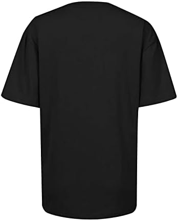 Aziz patrick Günü Gömlek Kadınlar için Yonca Baskı Gömlek Shamrock Gevşek Tees Tişörtleri Kısa Kollu sıfır yaka bluzlar Bluz