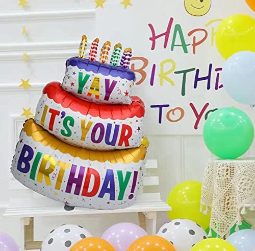 4 adet Büyük Mutlu Doğum Günü Balon Büyük Folyo Balonlar Doğum Günü Pastası Mylar Balonlar Parti Dekorasyon Kek Balon Malzemeleri