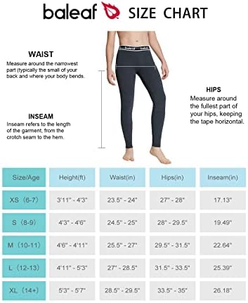 BALEAF Gençlik Erkek / Kız Sıkıştırma Pantolon Taban Katmanı Yoga Tayt Spor Tayt Koşu Egzersiz Eğitimi