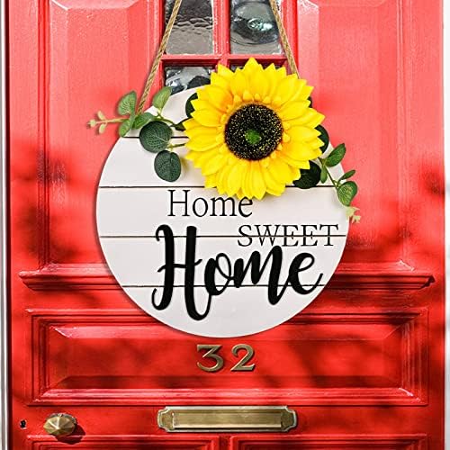 Kapı Asılı İşareti hoş geldin yazısı Ön Kapı için Ayçiçeği Ev Ahşap Kolye Dekorasyon Çelenk Simülasyon Çiçek Bahar Çelenk