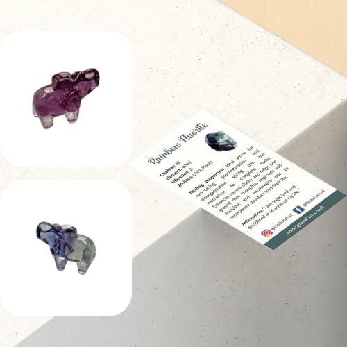VİE VİE Gökkuşağı Florit Mini Oyma Fil, Çeşitli Renk, 1. 5x1 cm, Tek