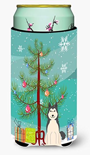Caroline's Treasures BB4150TBC Merry Christmas Ağacı Batı Sibirya Laika Spitz Uzun Boy Hugger, Can Soğutucu Kol Hugger Makinede