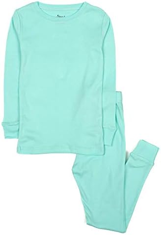 Leveret çocuk pijamaları Erkek ve Kız Katı Renkler 2 Parça Pijama Takımı %100 % Pamuk (Boyut 2-14 Yıl)