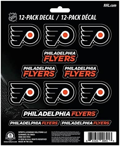 FANMATS 30823 Philadelphia Flyers 12 Adet Mini Çıkartma Paketi