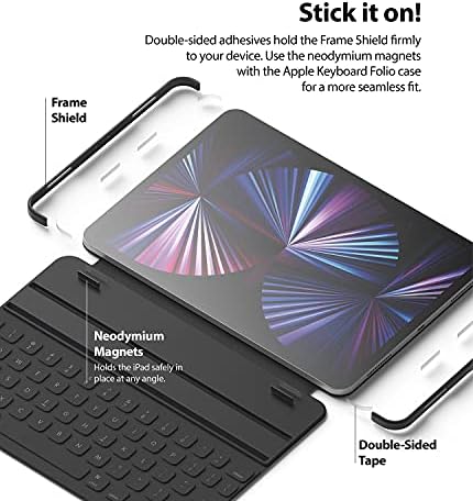 Ringke Çerçeve Kalkanı için Tasarlanmış iPad Pro 11 2021 Klavye Kılıfı (11 inç, 3. Nesil) - Mat Siyah