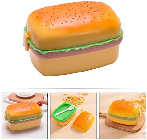 Ipetboom Çocuklar Bento Kutusu Çocuklar Aperatif Konteyner Bento Burger Şekli 3 Katmanlar Gıda Kapları yemek kutusu Kutuları