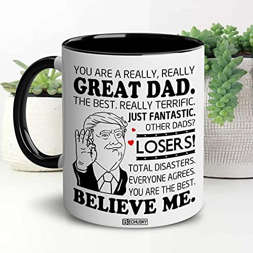 BECHUSKY Baba Hediyeler Kupa-Trump Baba Babalar Günü Kupa - Sen Gerçekten Gerçekten Harika Bir Babasın Kahve Kupası Komik