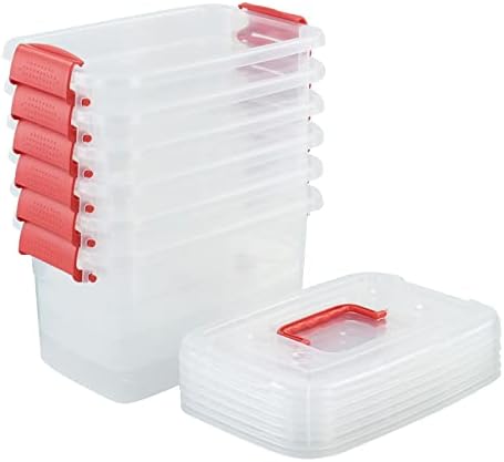 Kapaklı DynkoNA Plastik Kutular, 6, 6 Litrelik Şeffaf Saklama Kutuları
