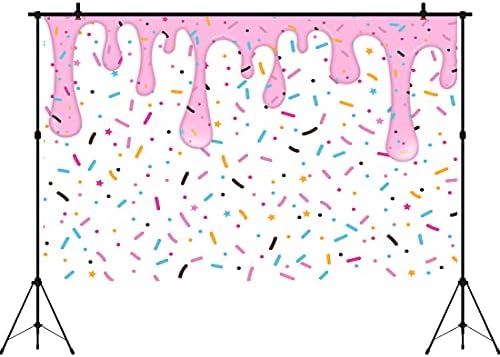 Aperturee 5x3ft Çörek Büyümek Backdro Renkli Serpin Konfeti Pembe Kız Doğum Günü Bebek Duş Yenidoğan Fotoğraf Arka Plan Portre