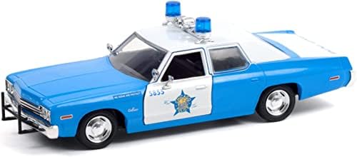 Koleksiyon Greenlight 85541 Sıcak Takip - 1974 Dodge Monaco-Chicago Şehri Polis Departmanı (CPD) 1: 24 Ölçek