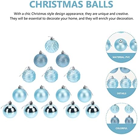 BESTOYARD yılbaşı dekoru Gökyüzü Mavi Noel Süs 24 Pcs Noel Ağacı Biblo Asılı Kolye 6 cm için Tatil Parti Şömine Duvar Çelenk