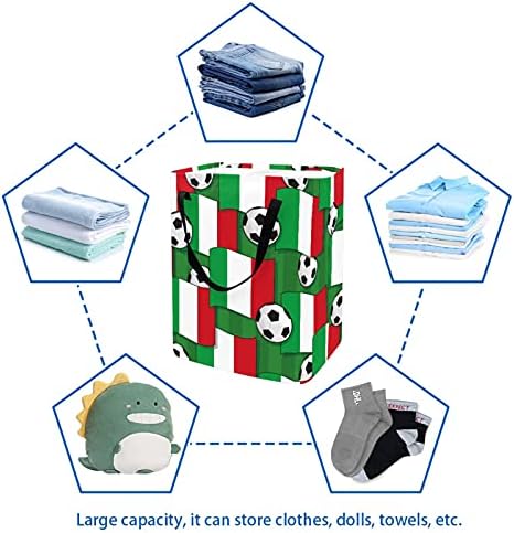 Italya Bayrakları Futbol Topları çamaşır sepeti Katlanabilir saklama kutusu için Kolları ile Sepet, Çocuk Odası, Oyuncak