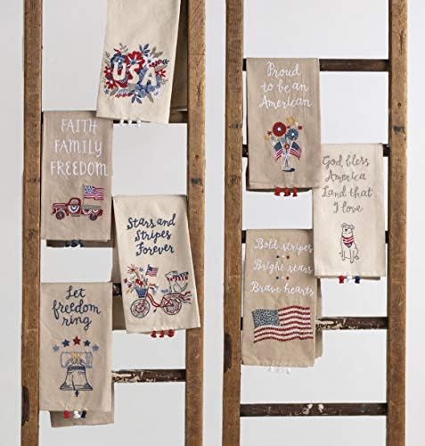 Primitives by Kathy Vatansever İşlemeli Bulaşık Havlusu, 20 x 26 inç, Özgürlüğün Çalmasına İzin Verin