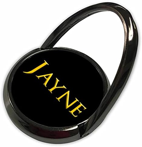 3dRose Jayne ABD'de Hakim Kız Adı. Siyah Muska üzerinde Sarı - Telefon Halkaları (phr_349273_1)