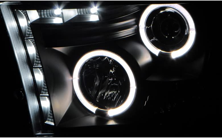 ZMAUTOPARTS 2009-2017 Dodge Ram 1500/2010-2017 2500/3500 DRL LED Halo Projektör Farlar Siyah / Duman