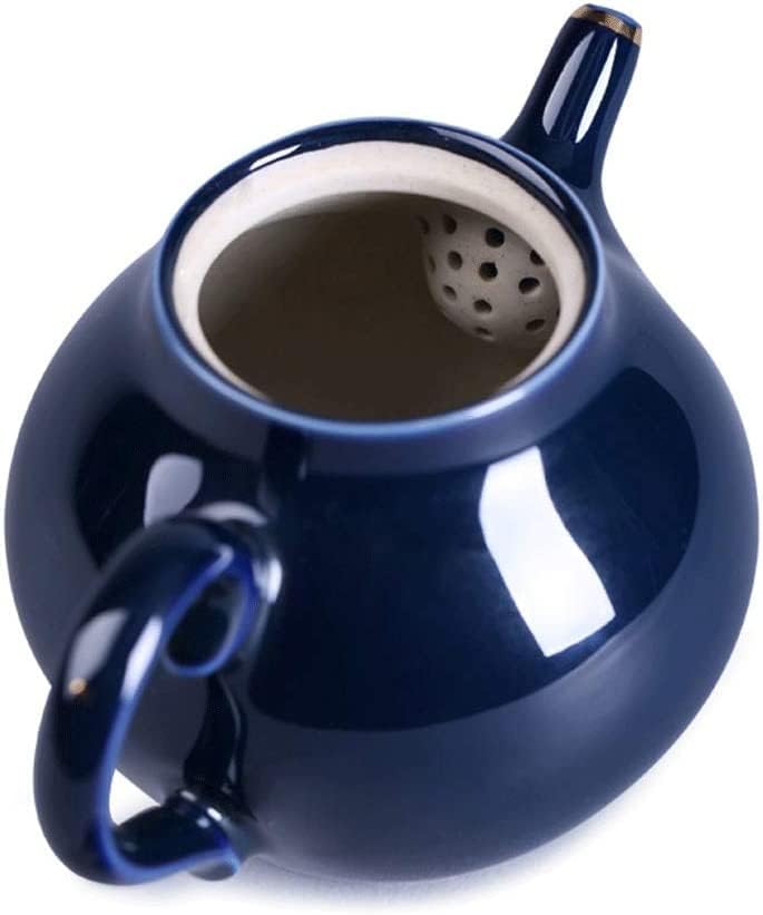 Düşük Anahtar Lüks Düz Renk Mavi El-Boyalı Altın Seramik Aile Kullanımı Kung Fu Çay Seti Tek Demlik Çaydanlıklar
