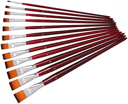 LYSLDH Iki Renkli Naylon Düz Tepe Yağ Kalem 12 Takım Fırçalar Sanat Suluboya Fırçaları Boya Fırçaları