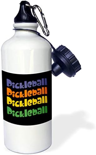 3dRose Sevimli Komik Pickleball Spor Tasarımı ve Renkli Dalgalı tekrarlayın... - Su Şişeleri (wb-370731-1)