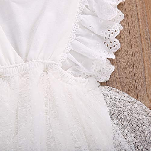 Bebek Yürüyor Bebek Kız Dantel Elbise Tek Parça Bodysuit Fırfır Kollu Tutu Romper Prenses Düğün Çiçek Kız Kıyafeti