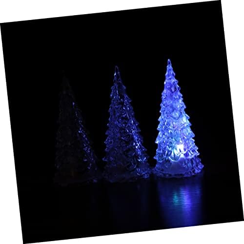 PRETYZOOM 12 pcs renk ışıklı ışıklar Mini akrilik lamba masa Noel RGB tatil ışık LED heykelcik dekorasyon gece moda dekorları