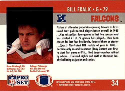 1990 Pro Set 34 Bill Fralic Futbol Kartı