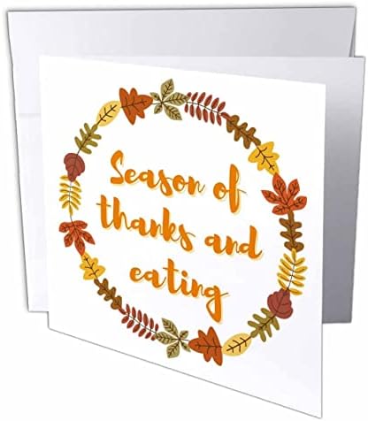 3dRose Teşekkür ve Yemek Mevsiminin Yaratıcı Metni-Tebrik Kartları (gc-371940-5)