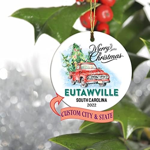 Mutlu Noeller 2022 Süs Ağacı Eutawville'de Yaşayan ilk 1. Tatil Güney Carolina Eyalet Süsü Özel Şehir Eyaleti - Hatıra Hediye
