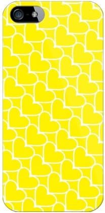 İkinci Cilt Kalp Şeridi Sarı x Beyaz (Açık) / iPhone 5 için/SoftBank SAPIP5-PCCL-201-Y181
