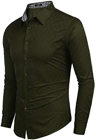 COOFANDY erkek İş Elbise Gömlek Uzun Kollu Slim Fit Casual Düğme Aşağı Gömlek