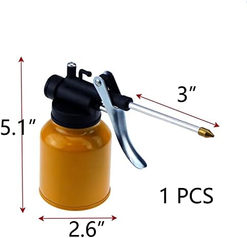 Pufguy 250ml El pompa yağı Can Yüksek Basınçlı Yağlayıcı Şişe yağ tenekesi Emzik ile-1 adet (Sarı)