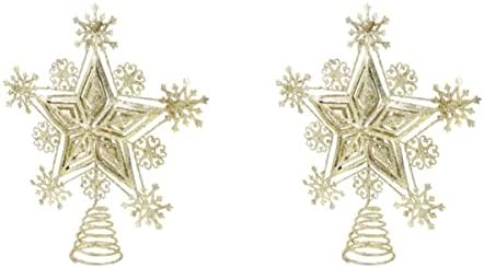 PRETYZOOM 2 ADET Metal Noel Ağacı Kar Tanesi Treetop Simli Yıldız Ağacı Topper Noel Ağacı Yıldız Yıldız Topper: Kar Tanesi