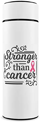 Kanser Hediye, Meme Kanseri Survivor Hediyeler için Kadın 16 oz Şişe İle çay süzgeci, Yalıtımlı Paslanmaz Çelik, Kahve Kupa,