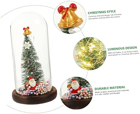 BESTOYARD Noel Ağacı Cam para Mesa De Masa şişe fırçası Ağaçları Aydınlatma Noel Ağaçları Mini Kubbe Ağacı Noel Partisi Malzemeleri