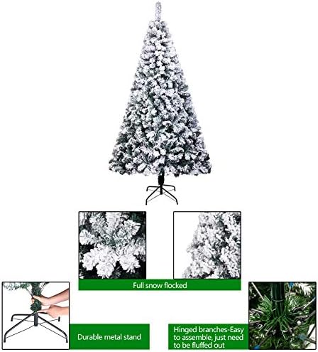 XFXDBT 6ft Yapay Noel Ağacı Yeşil Doğal 750 Sanayi Kar Akın Noel Ağacı Metal Standı ile İç ve Dış Dekorasyon
