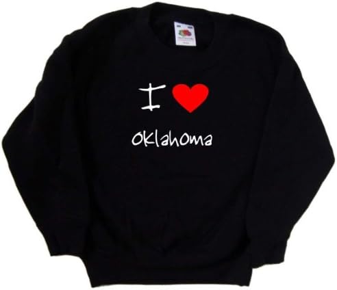 Kalbi Seviyorum Oklahoma Siyah Çocuk Sweatshirt