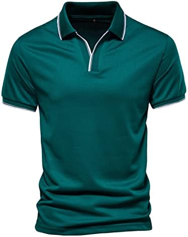Erkekler için Golf gömlekleri, erkek Kısa Kollu erkek tişört Moda Rahat Renk Eşleştirme Tişört