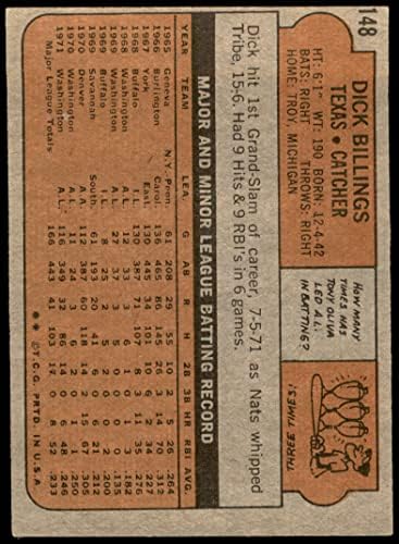1972 Topps 148 Dick Billings Teksas Korucuları (Beyzbol Kartı) ESKİ Korucular