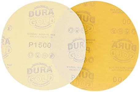 Dura-Gold-Premıum-1500 Grit 6 Altın Kanca ve Döngü Deliksiz Zımpara Diskleri DA Zımpara - Kutu 50 Zımpara Bitirme Diskleri