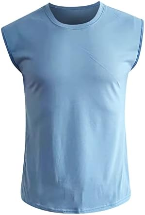 Bmısegm Yaz Erkek T Shirt Erkek Nefes Kolsuz T Shirt Üstleri Ince Moda Yaz Yuvarlak Boyun Kısa Üstleri Erkekler Gevşek