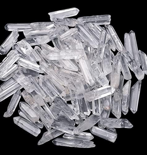 DUQGUHO Paket-2 Öğeler: Doğal Düzensiz Temizle Kuvars Noktası Kristaller Toplu 0.4-1.18 0.22 lbs ile 3 Adet Kristal Sarkaç