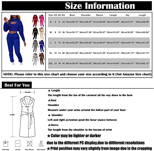 Swrowesı Kadınlar Yastıklı İpli Katı Seti 2/3 adet Spor Kıyafetler Uzun Kollu svetşört Sweatpants Seti Pantolon
