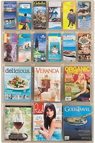 Safco Ürünleri Şeffaf Literatür Rafı, Kombinasyon, 6 Dergi Cebi, 12 Broşür Cebi, 45 x30 x2, 5600CL ve Ürünler 12 Dergi Ekranını