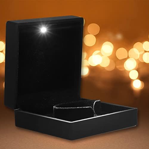Bilezik kutusu, siyah mücevher kutusu bilezik hediye kutusu bilezik depolama tutucu için led ışık ile
