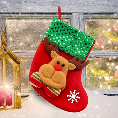 Şeker Çorap Küçük Noel Noel Çanta Butik Çanta Çorap Hediye Dekorasyon Hediye Dekorasyon El Sanatları Ahşap toplu süs ve
