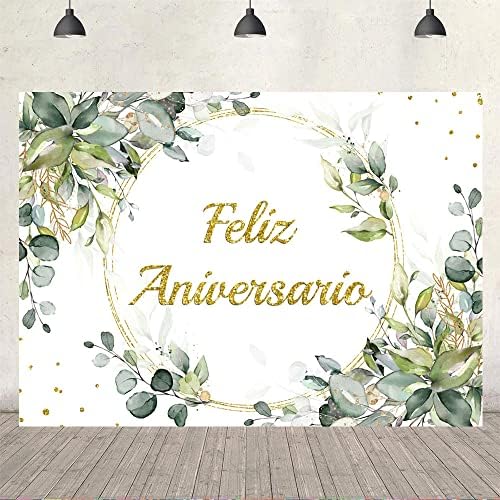 Ticuenicoa 7x5ft Feliz Aniversario Zemin Meksika Mutlu Yıldönümü Fotoğraf Arka Plan Yeşillik Şerefe 10 Yıl 50th Düğün Doğum
