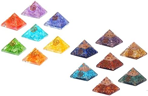 Yedi Çakra ve 7 Renk Oniks (7 Set) orgon piramidi 7 Set Piramitleri şifa taşı orgonit Taş Piramit Taşlar Reiki Kristal organit