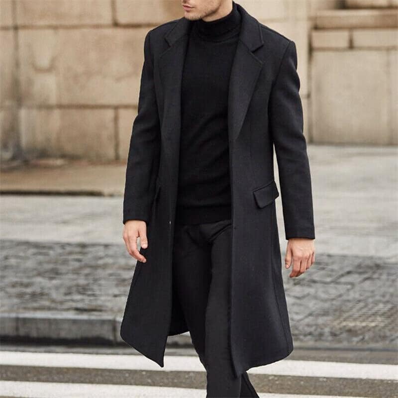 HSQIBAOER Sonbahar Kış erkek Moda Yün Ceket Trençkot günlük kıyafetler İngiliz Uzun Rüzgarlık